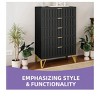 Metal Storage Cabinet With 5 Drawers Dressers For Bedroom Living Room Organizer, Living Room, Entryway, Hallway, Black - 4 of 4