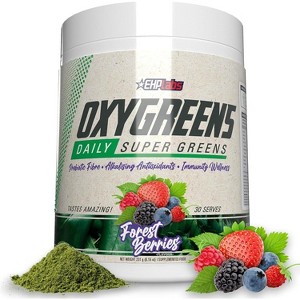 EHPlabs OxyGreens Super Greens Powder - Spirulina & Chlorella Superfood, Green Juice Powder & Greens Supplements, 30 Serves (Forest Berries) - 1 of 4