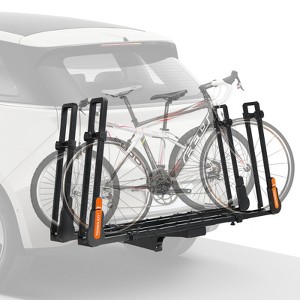 TOOENJOY Folding Hitch Bike Rack, Heavy Duty Bicycle Carrier Platform with Load Arm and Tier Strap, Fits 2" Hitch Receiver for SUV Pickup Truck - 1 of 4