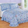 Collections Etc Butterfly Garden Plissé Ruffled Edge Bedspread - 2 of 3