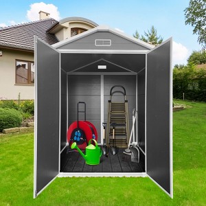 GDFStudio Richard Plastic and Aluminum Alloy Outdoor Storage Shed with Window - 1 of 4