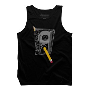 Men's Design By Humans Old School Pencil Rewind By clingcling Tank Top - 1 of 4