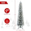 Gulches Slim Snowy Flocked Pencil Christmas Tree - 7FT, 200 Warm White LED Lights, 469 PVC Tips, Space-Saving, Metal Stand - 4 of 4