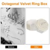 Unique Bargains Velvet Octagon Wedding Ring Jewelry Gift Display Holder Box - 4 of 4
