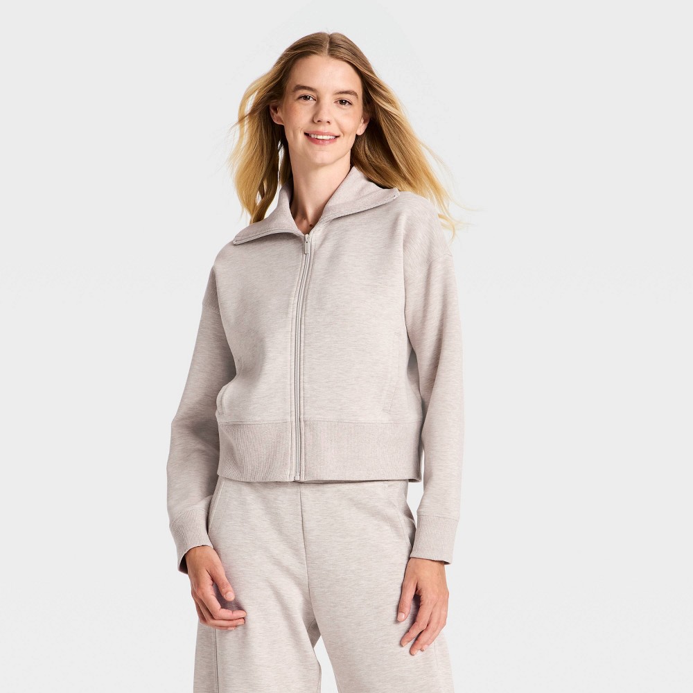 Women's Airy Sleek Full Zip Jacket - All In Motion™ Taupe Heather XS