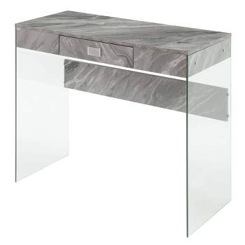 36" Breighton Home Uptown Glass Desk with Drawer