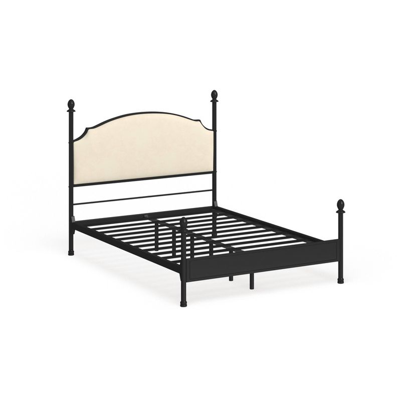 Geraldine Upholstered Headboard Poster Panel Bed Powder Coated Gun Metal - HOMES: Inside + Out, 1 of 11