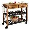 Roots Rack Industrial Kitchen Cart Wood/Natural - Crosley: Rolling Island with Storage, Wine Shelves - 4 of 4