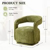 Chenille Swivel Barrel Accent Chair with Curved Backrest, Wide Seat Upholstered Lounge Armchair for Living Room Bedroom-3irtyhousy - 4 of 4