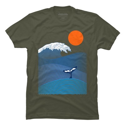 Men's Design By Humans Whale on the Wave By DancingColors T-Shirt