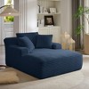Oversized Corduroy Modern Armless Chaise Lounge Chair with No Assembly Required and Comfy Sleeper Function - 4 of 4