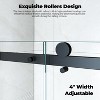 Whizmax Shower Door, Frameless Sliding Shower Door,Waterproof Glass Shower Door with Stainless Steel Handle,5/16" (8mm),Matte Black - 2 of 4