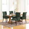 Upholstered Chenille Set Of 1 Dining Chair with Arms, Tufted Back, Curved Rubberwood Legs, Elegant Accent Club Chair for Dining Room or Kitchen - 3 of 4