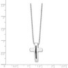 Black Bow Jewelry Black Diamond Cross Necklace in Rhodium Plated Silver, 18-20 Inch - 2 of 4