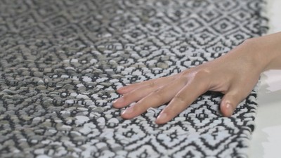 Elegant Gray Cowhide 24" Round Flat Woven Handmade Rug