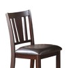 Upholstered Counter Height Chairs in Dark Brown Finish, Set of 2 - 4 of 4