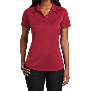 Mafoose Women's Short Sleeve Diamond Jacquard Moisture-Wicking Polo Shirt - 1 of 4