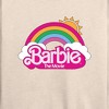 Women's - Barbie - Barbie Logo Rainbow Lightweight French Terry Wide Neck Long Sleeve Shirt - 2 of 4