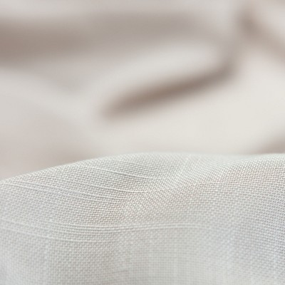 Beige Semi-Sheer Polyester Rod Pocket Window Curtains, 52 x 84 Inches