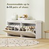 KTMBDW Shoe Storage Bench Entryway, Shoe Bench with 2 Flip Drawers, Narrow Shoe Rack Bench,Shoe Cabinet with Fluted Doors, Shoe Organizer for Entryway - 3 of 4