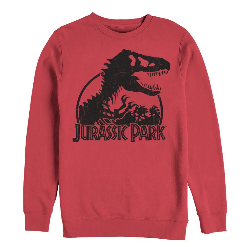 Men's Jurassic Park Dino Skeleton Silhouette Logo Sweatshirt, 1 of 4