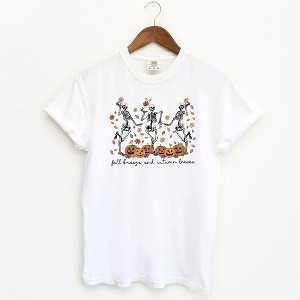 Simply Sage Market Women's Fall Breeze Skeletons Short Sleeve Garment Dyed Tee - 1 of 2