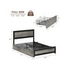 Bed Frame With Headboard, Industrial Platform Bed Frame with 4 Storage Drawers and Charge Station, Strong Metal Slats Support. - 2 of 4
