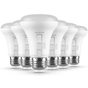 Luxrite BR20 LED Flood Light Bulb, 7W CRI 90 (78 Watt Equivalent), 5CCT 2700K-5000K, Dimmable, 550 Lumens, UL Listed, E26 Base 6 Pack - 1 of 4
