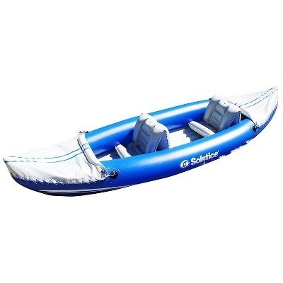 Solstice Blue and White Inflatable 2-Person Kayak with Adjustable Seats