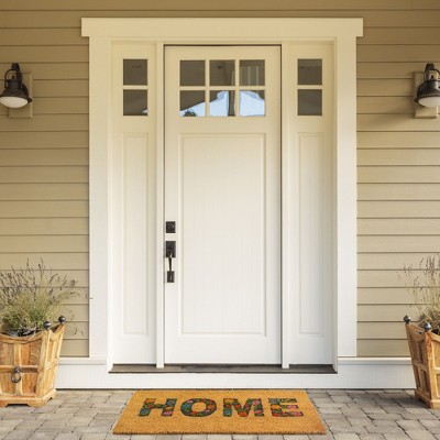 Personalized Floral Coir Outdoor Welcome Mat, 17x30 inches