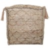 Moti Circe 18" Ottoman Square Comfort Fabric Pouf in Natural/Elegant Taupe with Tassels - 3 of 3