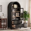Bella Depot Farmhouse 71"H Arched Kitchen Pantry Cabinet with Drawers and Adjustable Shelves, Glass Doors - 4 of 4