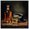 Notoriart Whiskey and Vintage Hat Bar Cart Art For Men Framed - 4 of 4