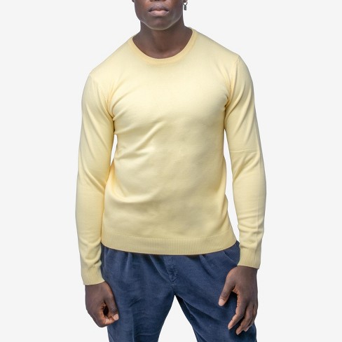 X RAY Men's Crew Neck Sweater Slim Fit Midweight Knit Pullover for Casual  Dressy Wear (Big & Tall Available) in BANANA YELLOW Size 2X Large