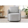 Vynxaria 360¡ã Swivel Chair, 29.9"  Accent Barrel Armchair, Upholstered Swivel Sofa Chair with Curved Design, Grey - 3 of 4