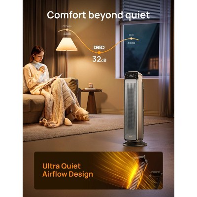 DREO 1500W Solaris Max 25" Ceramic Space Heater Oscillating Fast Heat and Ultra-Quiet ECO Mode Remote — detail 5