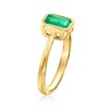Ross-Simons 0.80 Carat Emerald Ring in 18kt Gold Over Sterling Size 7 - 2 of 3