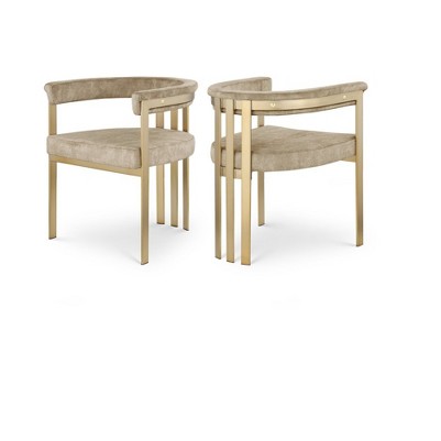beige velvet/brushed brass