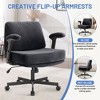 Dsvimoy Task and Office Chair Adjustable Swivel Criss Cross Desk Chair with Thick Cushion for Bedroom, Black, 27"*22.9"*13" - 2 of 4