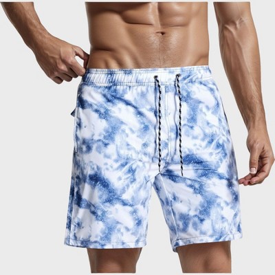 Anna-Kaci Swim Men's Cloud Wash Swim Trunks with Elastic Drawstring Waist and Lightweight Quick-Dry Fabric