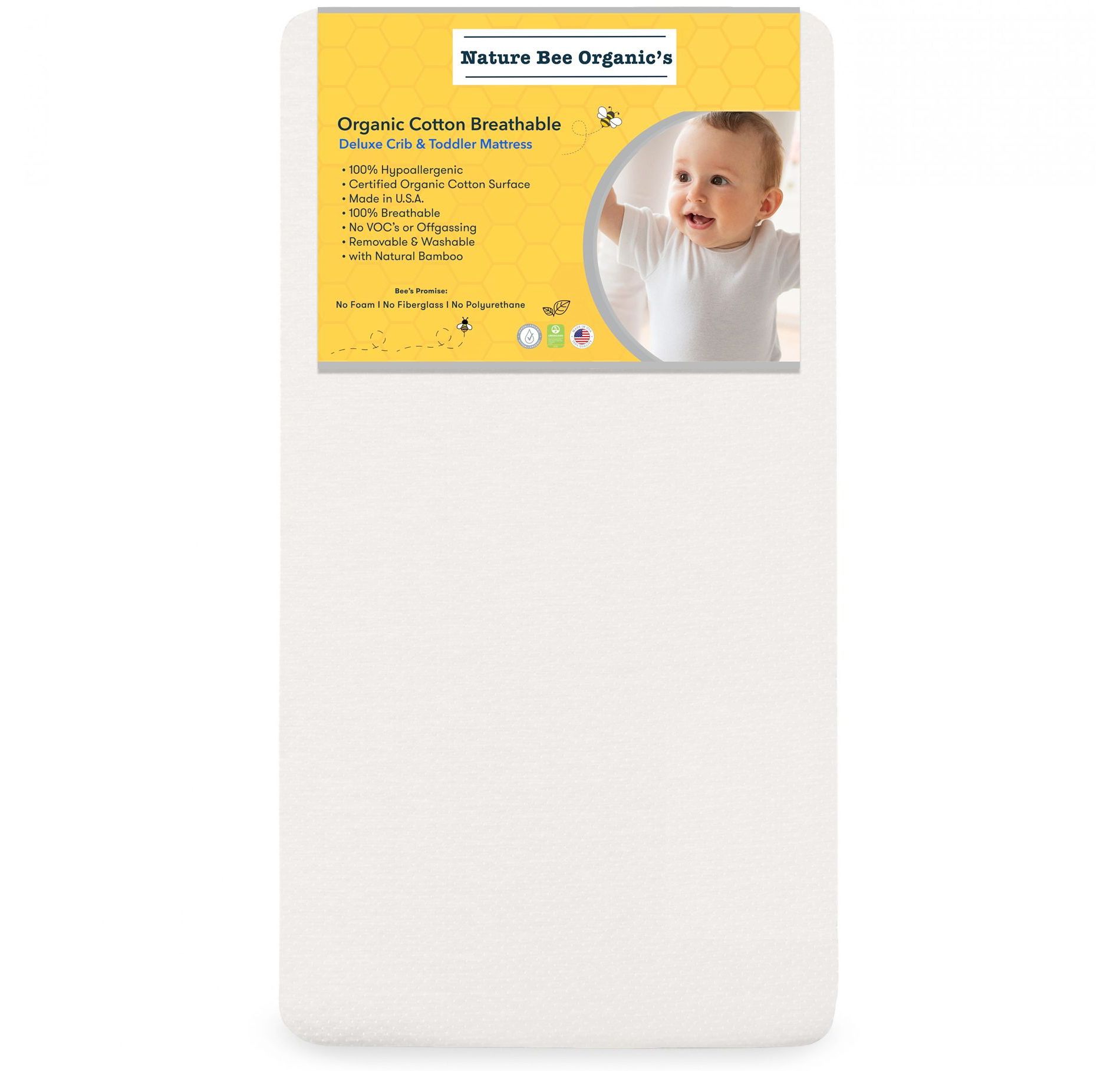 Nature Bee Organic's Deluxe Breathable Crib & Toddler Mattress