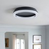 Dewdrop Industrial 30W LED Ceiling Light, Black Round Flush Mount with Clear Glass Edge, Dimmable 6000K, ETL Approved - 3 of 4