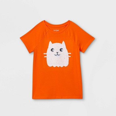Girls' Flip Sequin Halloween Ribbed Short Sleeve T-Shirt - Cat & Jack™