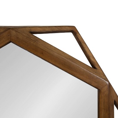 Hexagon Full Length Wood Framed Wall Mirror