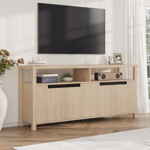 Farmhouse TV Stand for 75/80 Inch TVs, Long Entertainment Center w/ Storage Drawer &OpenShelf, Television Consoles Stands for living room - 1 of 4