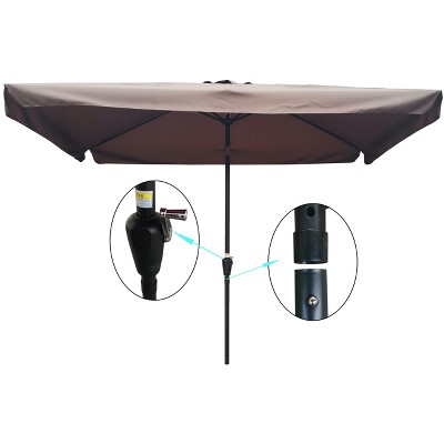 Vynxaria 10x6.5ft Rectangular Patio Umbrella - Waterproof with Crank & Tilt for Outdoor Shade