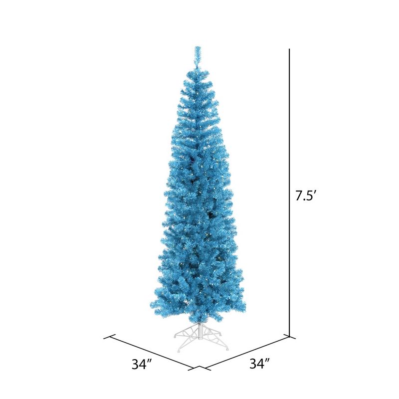 Vickerman Sky Blue Dural Pencil Artificial Christmas Tree, 3 of 5