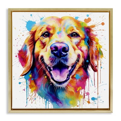 Stupell Industries Happy Dog Paint Drip, 25" x 25"