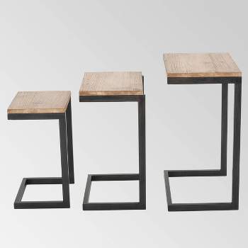 Tohono Nesting Tables Antique Firwood (Set of 3) - Christopher Knight Home
