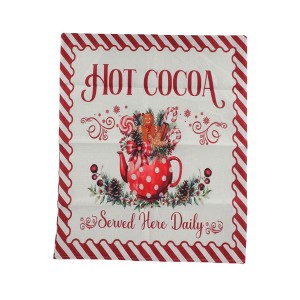 Unique Bargains Dining Chair Slipcovers Linen White Red 22.83"x19.29" 1 Pc - 1 of 4